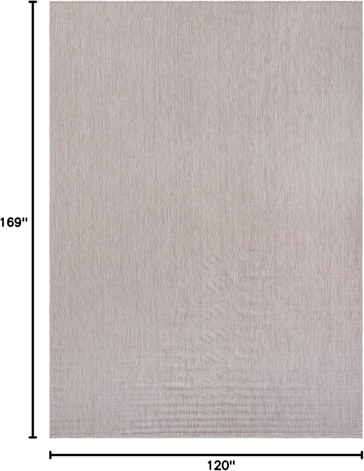 Unique Loom Outdoor Solid Collection Area Rug (10' x 14' 1" Rectangle Beige/Ivory)