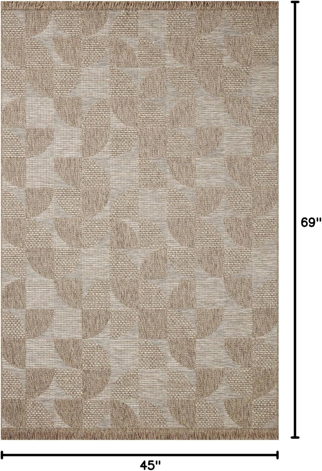 Loloi Dawn Collection Indoor/Outdoor DAW-08 Beige 3'-9" x 5'-9" Accent Rug