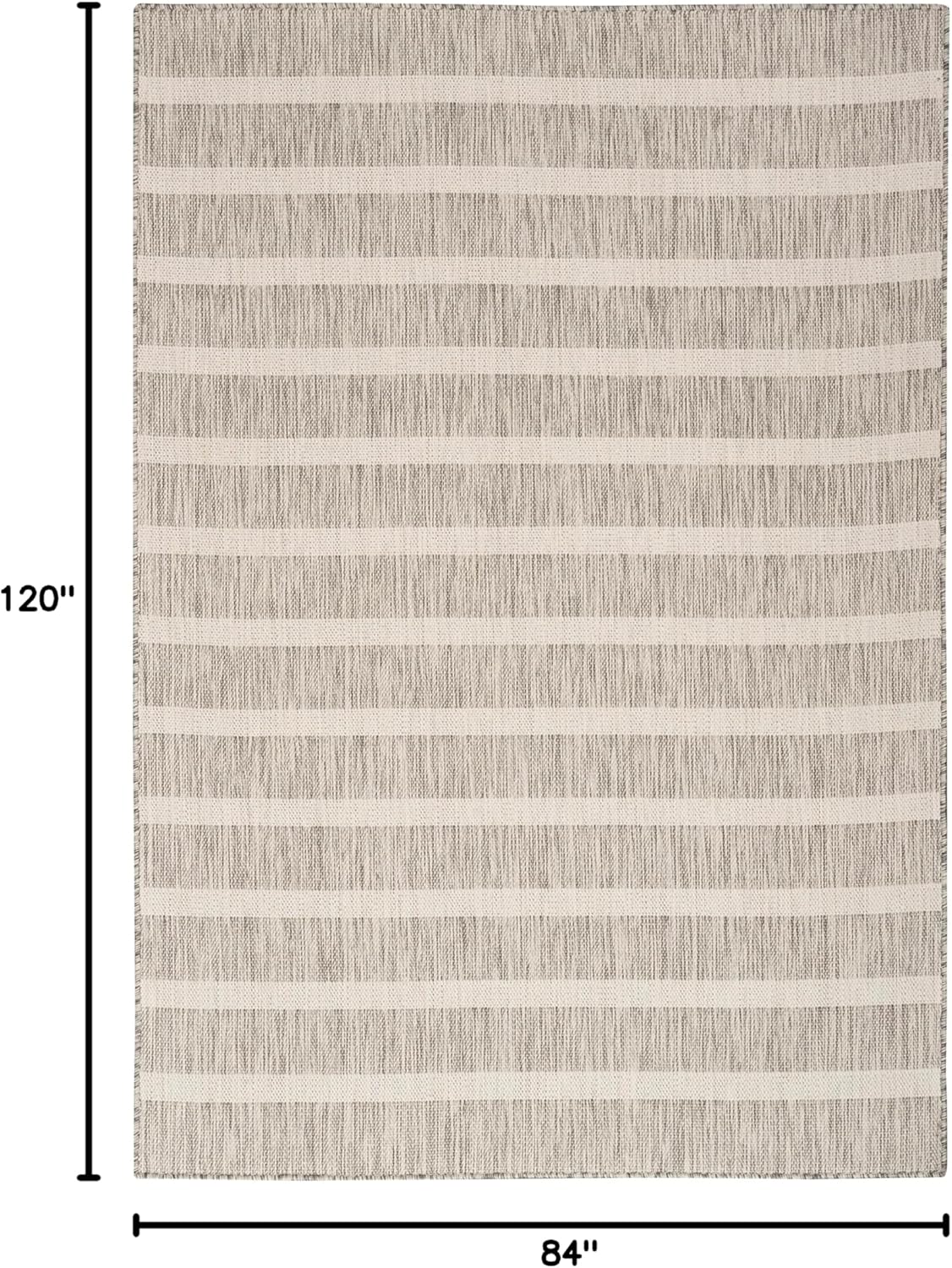 Nourison Home Positano 7' x 10' Fabric Grey Ivory Area Rug