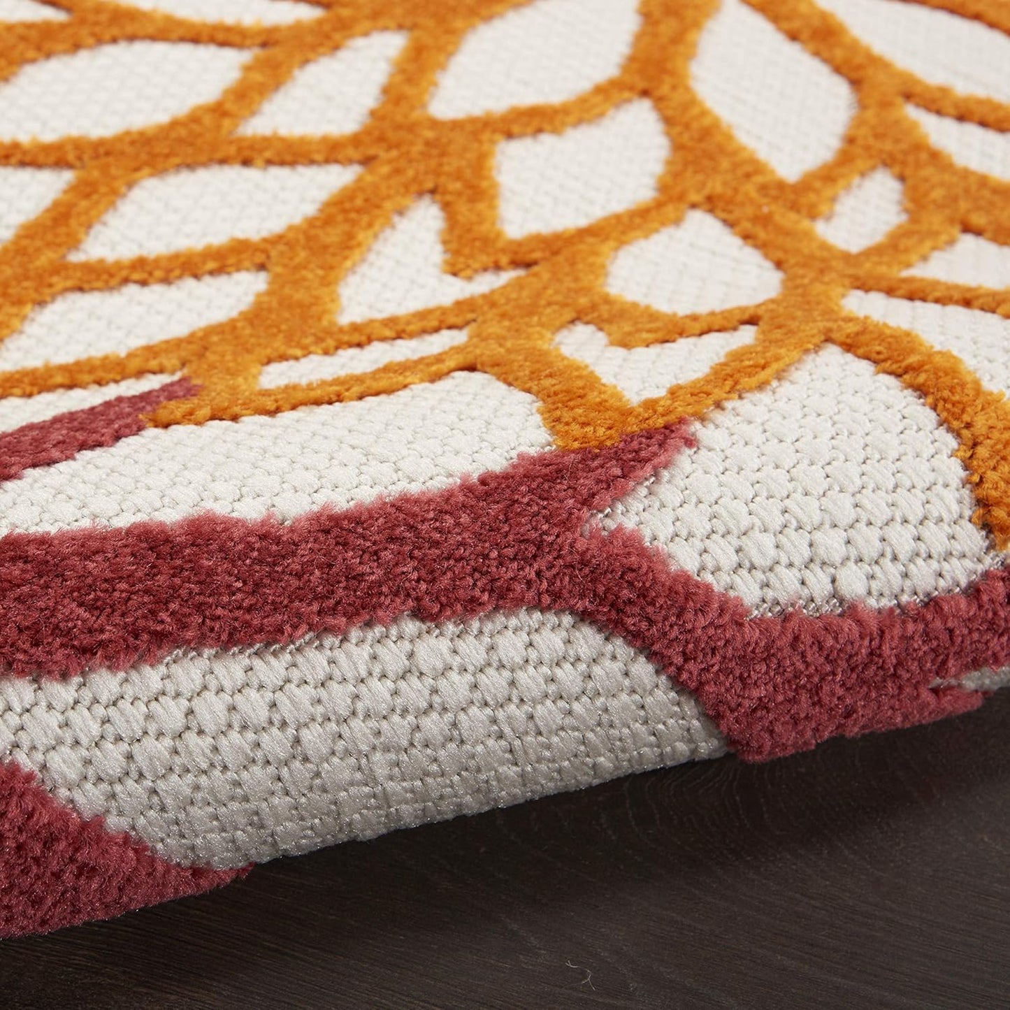 Nourison Home Aloha 6' Runner Red Multicolored Fabric Tropical Area Rug (6' Runner)