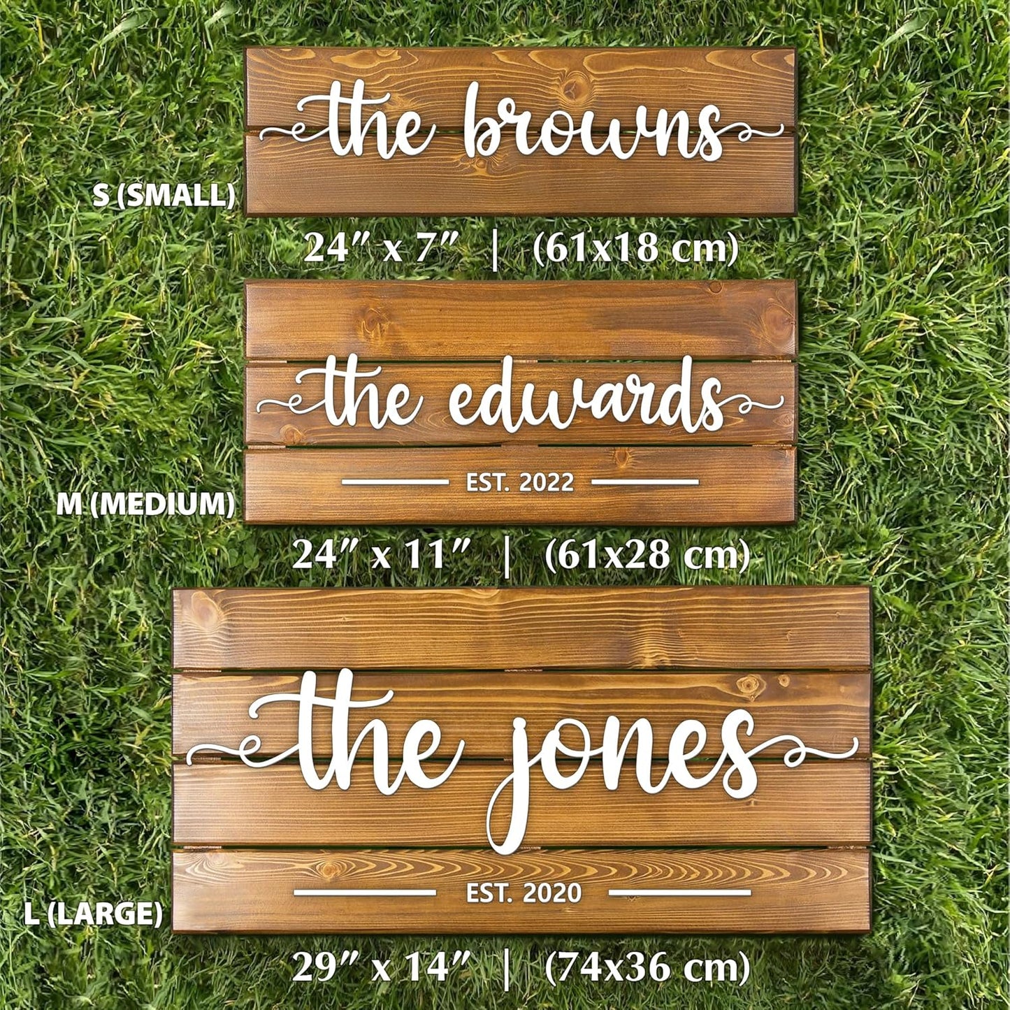 Personalized Handmade Wood Sign | Family Name Rustic Wall Decor | Wedding & Anniversary Gift | Custom Last Name Plaque | Unique Home Decor (Small)