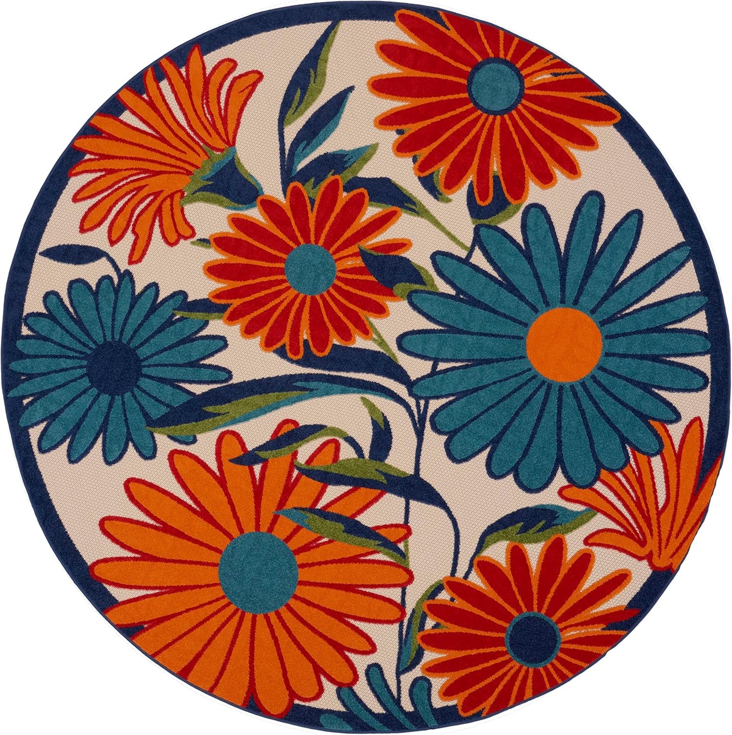 Nourison Home Aloha 8' x Round Multicolor Fabric Contemporary Area Rug (8' Round)