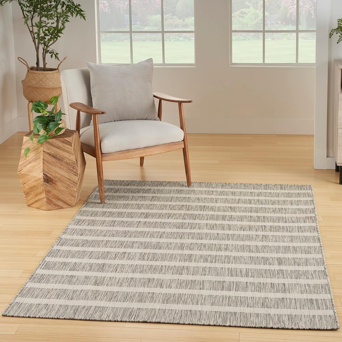 Nourison Home Positano 4' x 6' Fabric Grey Ivory Area Rug