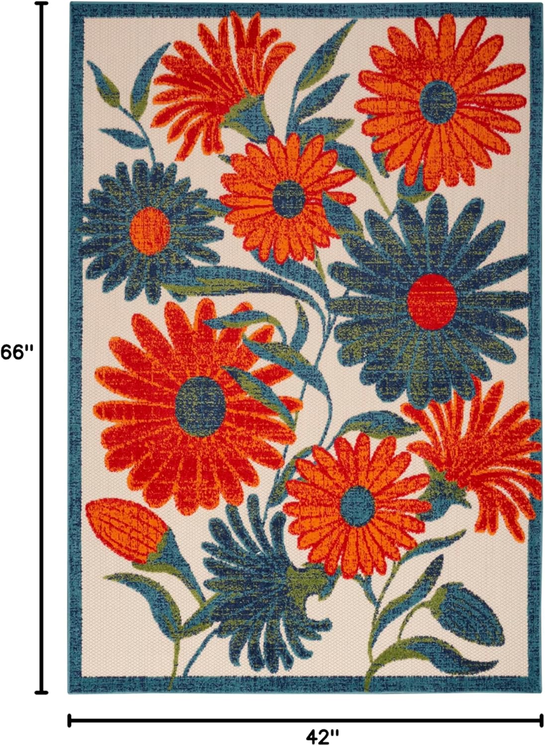 Nourison Aloha 4' x 6' Ivory Multicolor Fabric Outdoor Area Rug (4' x 6')