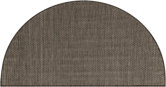 Unique Loom Collection Casual Transitional Solid Heathered Indoor/Outdoor Flatweave Area Rug (3' 1" x 6' 1" Hearth, Black/Ivory)