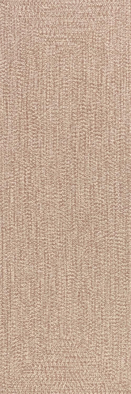 Nuloom Wynn Solid 2' x 8' Indoor/Outdoor Runner Rug for Living Room Patio Deck Front Porch Entryway Hallway, Brown