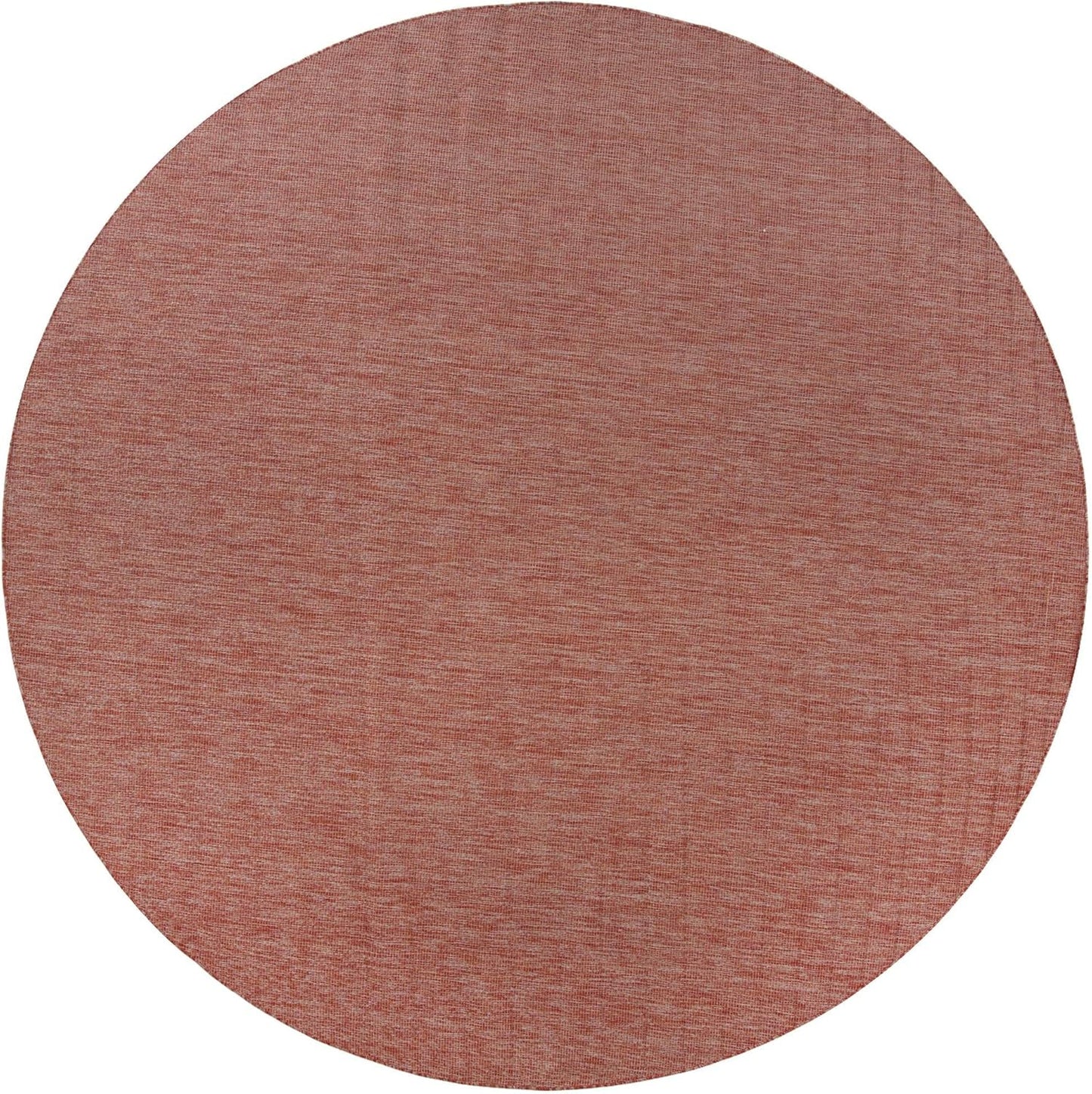 Unique Loom Collection Casual Transitional Solid Heathered Indoor/Outdoor Flatweave Area Rug (13' Round, Rust Red/Beige)