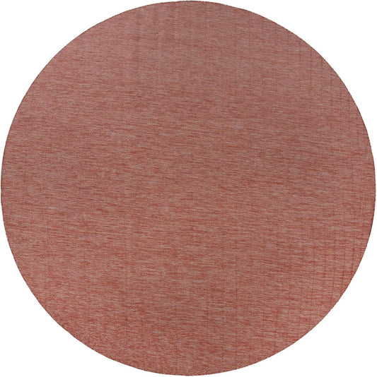 Unique Loom Collection Casual Transitional Solid Heathered Indoor/Outdoor Flatweave Area Rug (13' Round, Rust Red/Beige)