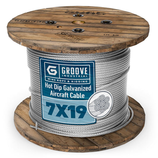 1/4’’ 7x19 Hot Dip Galvanized Aircraft Cable – Steel Wire Rope - 250 Feet