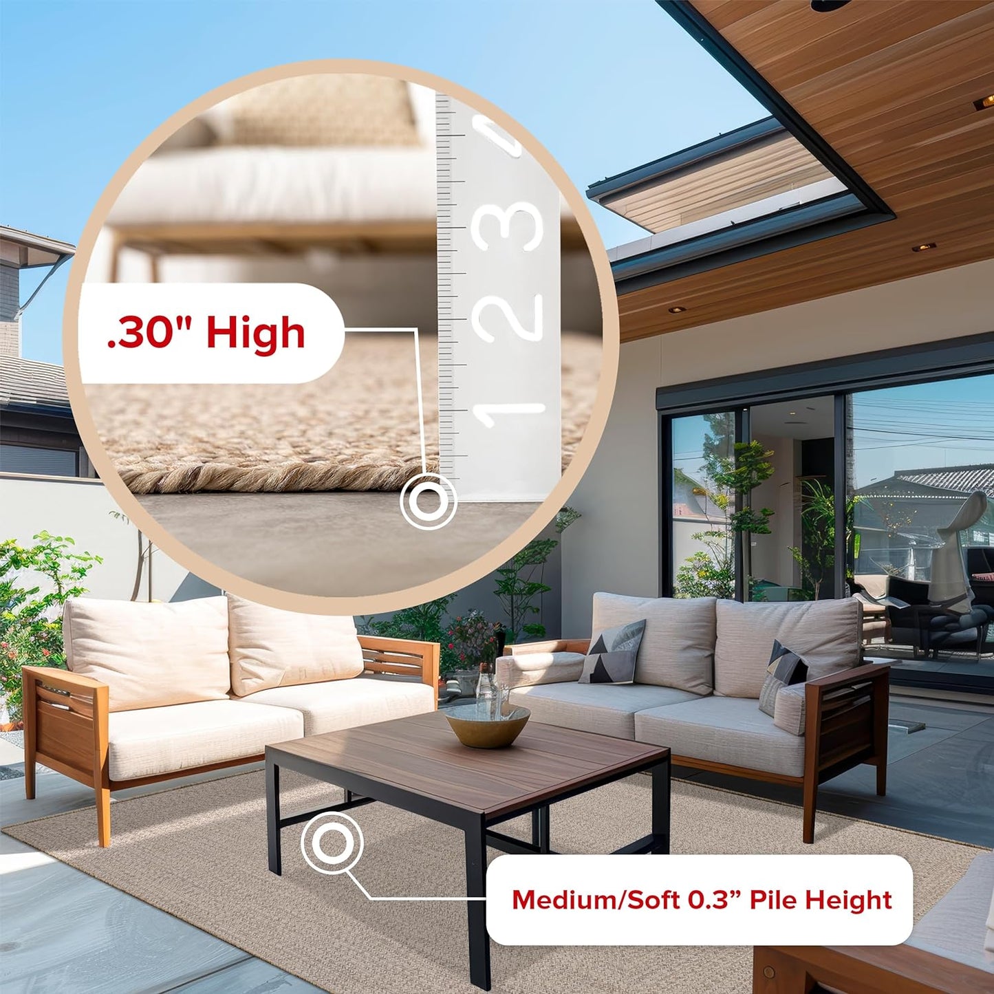 nuLOOM 4' x 6' Solid Hand Braided Indoor/Outdoor Area Rug, Pet-Friendly, High Traffic, Weather Resistant, for Patio, Balcony, Bedroom, Living Room, Dining Room, Wynn Tan