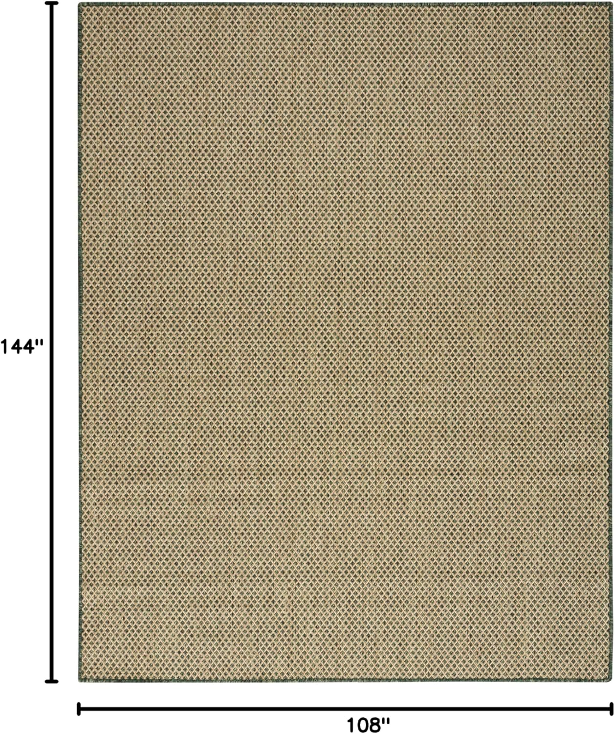 Nourison Home Courtyard Green 9' x 12' Area Rug - Easy Clean, Non Shedding, Bed Room, Living Room, Dining Room, Kitchen (9' x 12')