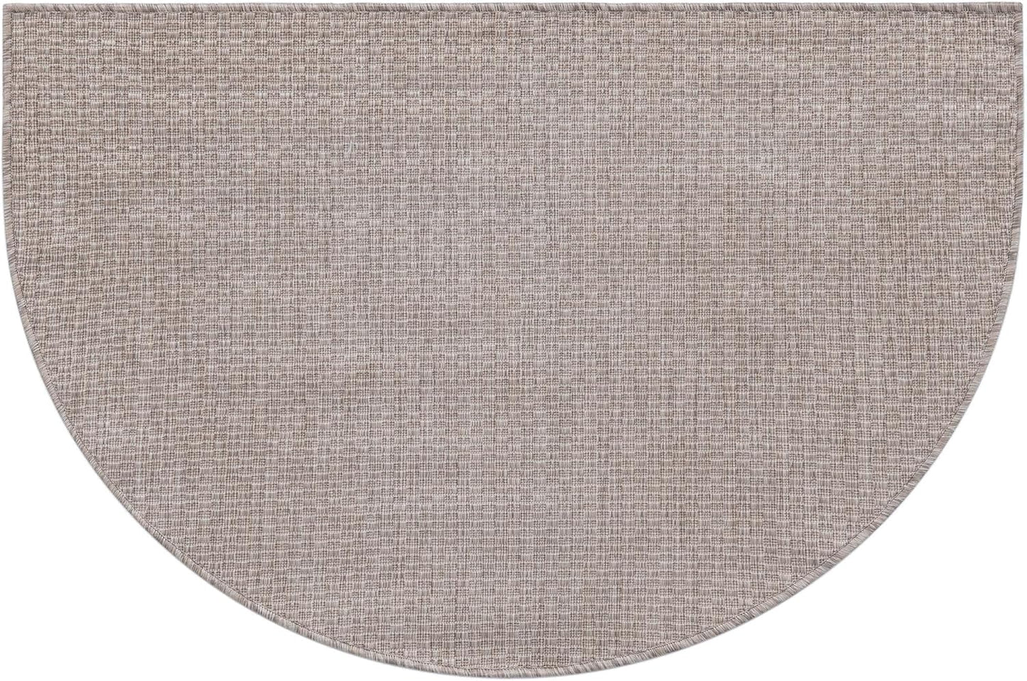 Unique Loom Outdoor Solid Collection Area Rug (3' 1" x 6' 1" Hearth Beige/Ivory)