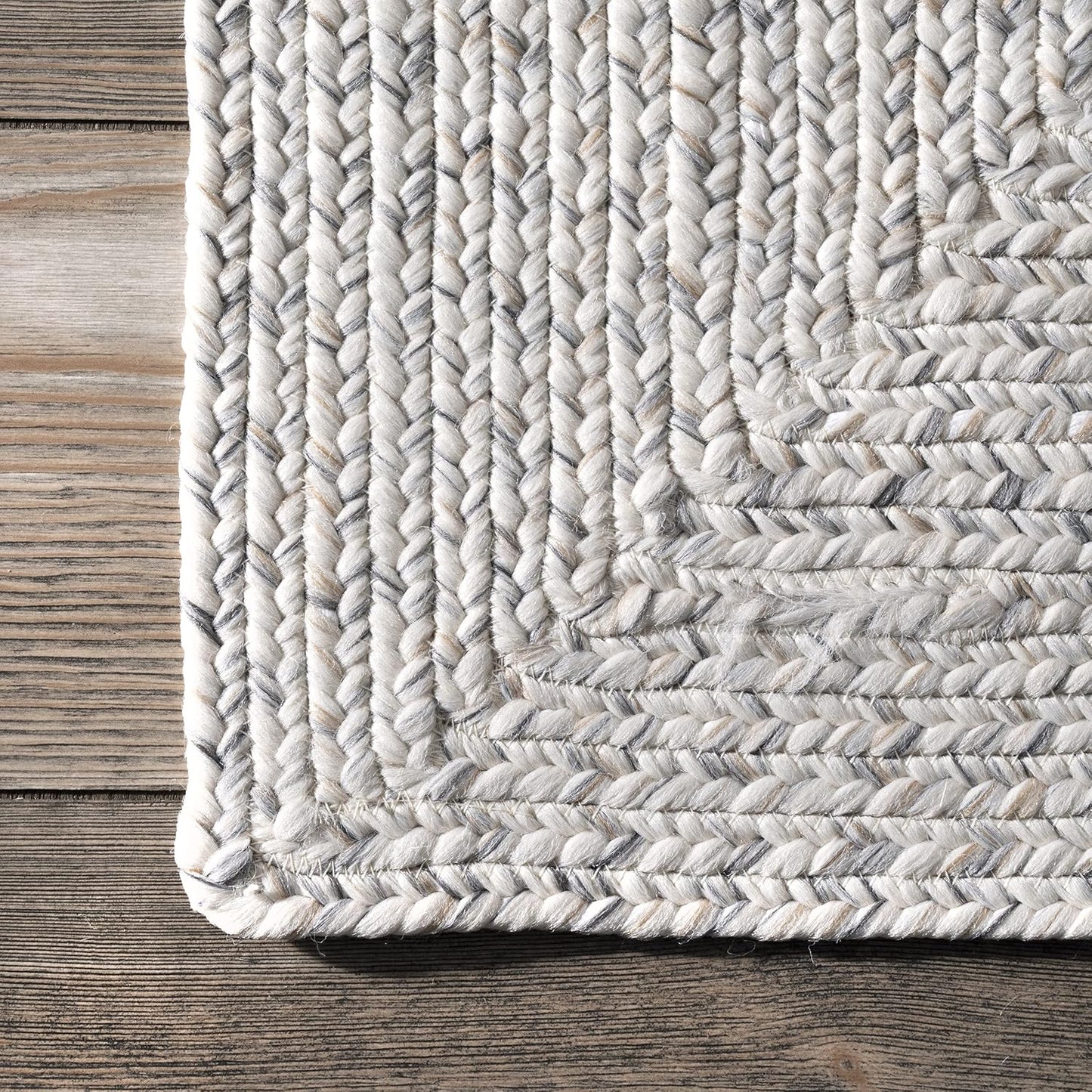 nuLOOM Oval 8'6" x 11'6" Solid Hand Braided Indoor/Outdoor Area Rug, Pet-Friendly, High Traffic, Weather Resistant, for Patio, Balcony, Bedroom, Living, Dining Room, Wynn Ivory