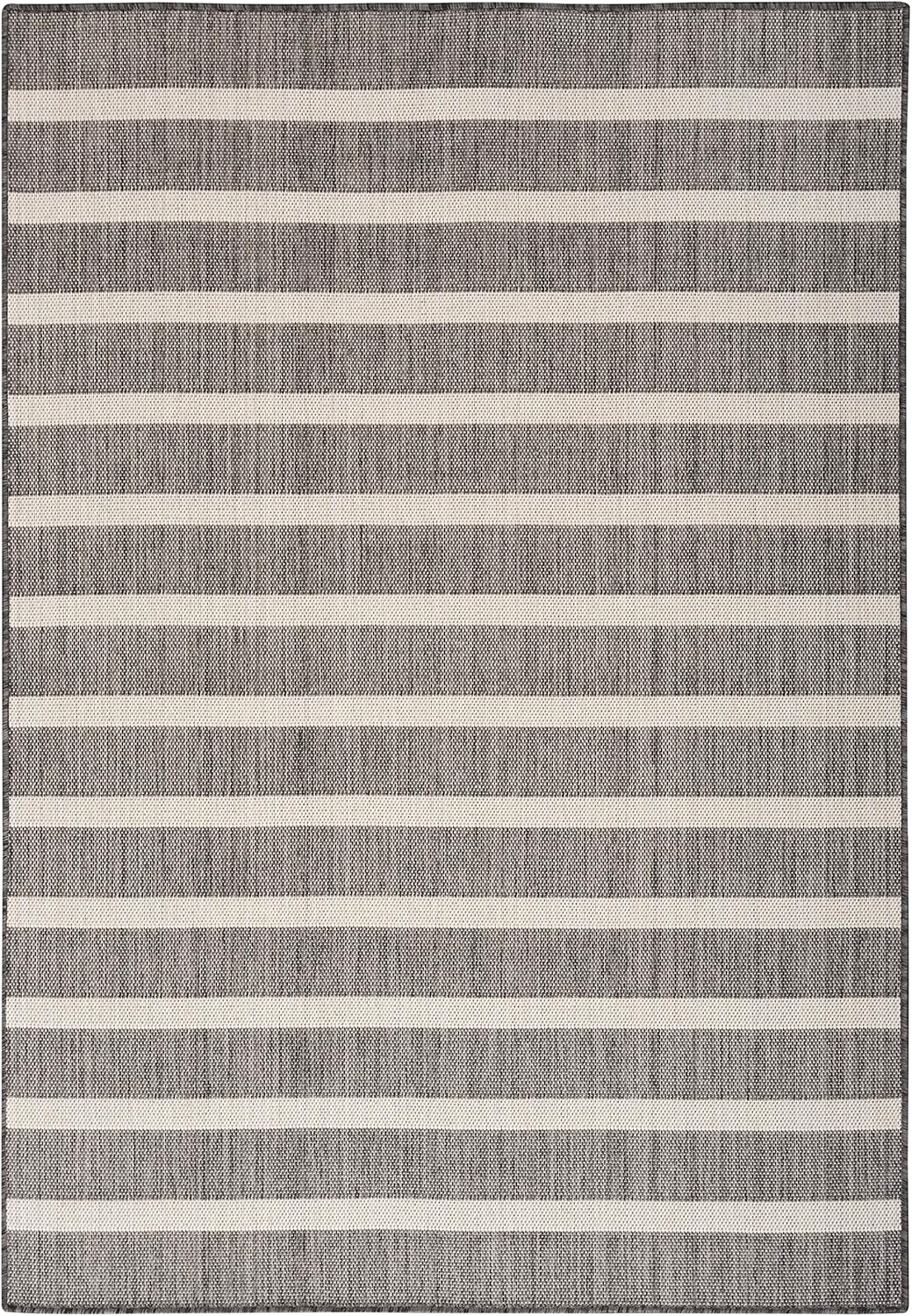 Nourison Home Positano 4' x 6' Fabric Charcoal Ivory Area Rug